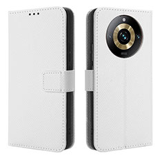 Funda de Cuero Cartera con Soporte Carcasa BY1 para Realme 11 Pro 5G Blanco