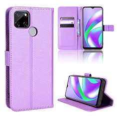 Funda de Cuero Cartera con Soporte Carcasa BY1 para Realme 7i RMX2193 Morado