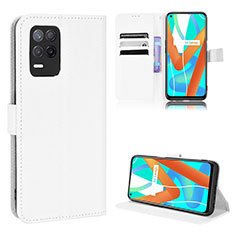 Funda de Cuero Cartera con Soporte Carcasa BY1 para Realme 8s 5G Blanco