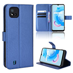 Funda de Cuero Cartera con Soporte Carcasa BY1 para Realme C11 (2021) Azul