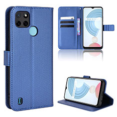 Funda de Cuero Cartera con Soporte Carcasa BY1 para Realme C21Y Azul