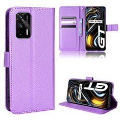 Funda de Cuero Cartera con Soporte Carcasa BY1 para Realme GT 5G Morado