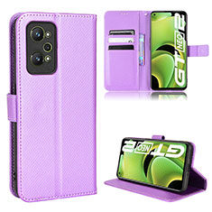 Funda de Cuero Cartera con Soporte Carcasa BY1 para Realme GT Neo 3T 5G Morado