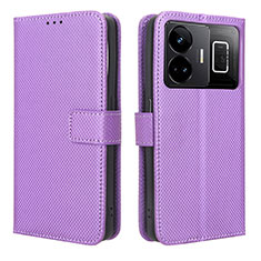 Funda de Cuero Cartera con Soporte Carcasa BY1 para Realme GT Neo5 240W 5G Morado