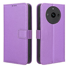 Funda de Cuero Cartera con Soporte Carcasa BY1 para Realme Narzo 60 5G Morado