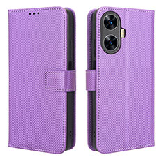 Funda de Cuero Cartera con Soporte Carcasa BY1 para Realme Narzo N55 Morado