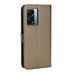 Funda de Cuero Cartera con Soporte Carcasa BY1 para Realme Q5i 5G Marron