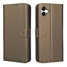 Funda de Cuero Cartera con Soporte Carcasa BY1 para Samsung Galaxy A04 4G Marron