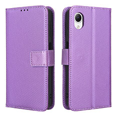 Funda de Cuero Cartera con Soporte Carcasa BY1 para Samsung Galaxy A23 5G SC-56C Morado