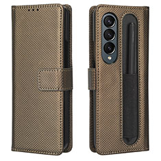 Funda de Cuero Cartera con Soporte Carcasa BY1 para Samsung Galaxy Z Fold3 5G Marron