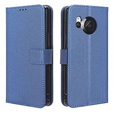 Funda de Cuero Cartera con Soporte Carcasa BY1 para Sharp Aquos R8 Azul