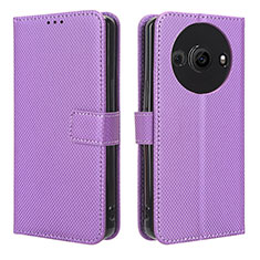 Funda de Cuero Cartera con Soporte Carcasa BY1 para Sharp Aquos R8 Pro Morado