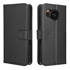 Funda de Cuero Cartera con Soporte Carcasa BY1 para Sharp Aquos Sense7 Plus Negro