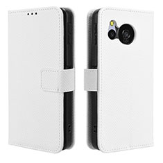 Funda de Cuero Cartera con Soporte Carcasa BY1 para Sharp Aquos Sense8 Blanco