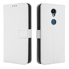 Funda de Cuero Cartera con Soporte Carcasa BY1 para Sharp Rouvo V Blanco