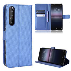 Funda de Cuero Cartera con Soporte Carcasa BY1 para Sony Xperia 1 II Azul