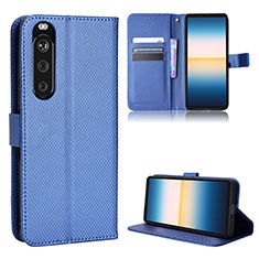 Funda de Cuero Cartera con Soporte Carcasa BY1 para Sony Xperia 1 III Azul