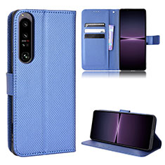 Funda de Cuero Cartera con Soporte Carcasa BY1 para Sony Xperia 1 IV Azul