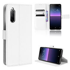 Funda de Cuero Cartera con Soporte Carcasa BY1 para Sony Xperia 10 II Blanco