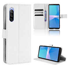 Funda de Cuero Cartera con Soporte Carcasa BY1 para Sony Xperia 10 III Blanco