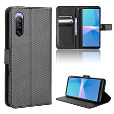 Funda de Cuero Cartera con Soporte Carcasa BY1 para Sony Xperia 10 III Negro