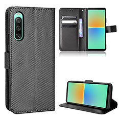 Funda de Cuero Cartera con Soporte Carcasa BY1 para Sony Xperia 10 IV Negro