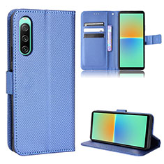 Funda de Cuero Cartera con Soporte Carcasa BY1 para Sony Xperia 10 IV SO-52C Azul