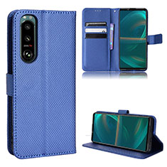 Funda de Cuero Cartera con Soporte Carcasa BY1 para Sony Xperia 5 III SO-53B Azul