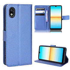 Funda de Cuero Cartera con Soporte Carcasa BY1 para Sony Xperia Ace III SO-53C Azul