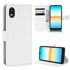 Funda de Cuero Cartera con Soporte Carcasa BY1 para Sony Xperia Ace III SO-53C Blanco