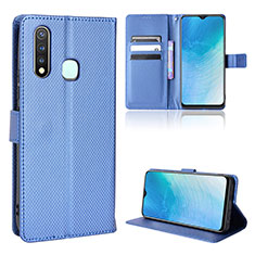 Funda de Cuero Cartera con Soporte Carcasa BY1 para Vivo iQOO U3 4G Azul