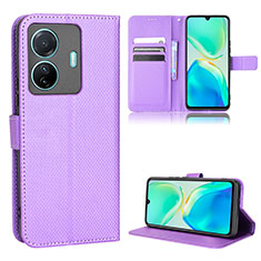 Funda de Cuero Cartera con Soporte Carcasa BY1 para Vivo iQOO Z6 Pro 5G Morado