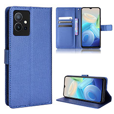 Funda de Cuero Cartera con Soporte Carcasa BY1 para Vivo T1 5G India Azul