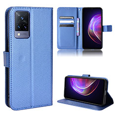 Funda de Cuero Cartera con Soporte Carcasa BY1 para Vivo V21s 5G Azul