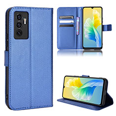 Funda de Cuero Cartera con Soporte Carcasa BY1 para Vivo V23e 5G Azul