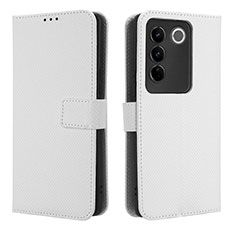 Funda de Cuero Cartera con Soporte Carcasa BY1 para Vivo V27 5G Blanco