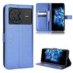 Funda de Cuero Cartera con Soporte Carcasa BY1 para Vivo X Note Azul