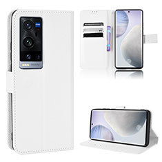 Funda de Cuero Cartera con Soporte Carcasa BY1 para Vivo X60 Pro+ Plus 5G Blanco