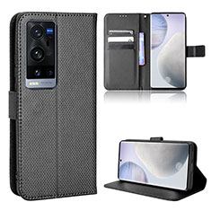 Funda de Cuero Cartera con Soporte Carcasa BY1 para Vivo X60 Pro+ Plus 5G Negro