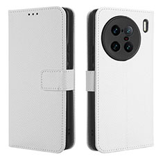 Funda de Cuero Cartera con Soporte Carcasa BY1 para Vivo X90 Pro+ Plus 5G Blanco