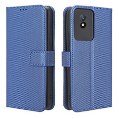 Funda de Cuero Cartera con Soporte Carcasa BY1 para Vivo Y02 Azul