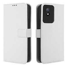 Funda de Cuero Cartera con Soporte Carcasa BY1 para Vivo Y02A Blanco