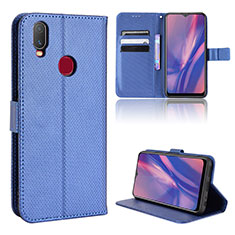 Funda de Cuero Cartera con Soporte Carcasa BY1 para Vivo Y11 Azul