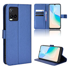 Funda de Cuero Cartera con Soporte Carcasa BY1 para Vivo Y21s Azul