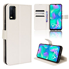 Funda de Cuero Cartera con Soporte Carcasa BY1 para Vivo Y3s (2021) Blanco