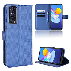 Funda de Cuero Cartera con Soporte Carcasa BY1 para Vivo Y52 5G Azul