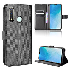 Funda de Cuero Cartera con Soporte Carcasa BY1 para Vivo Y5s Negro