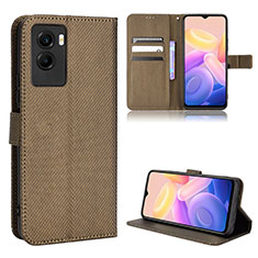 Funda de Cuero Cartera con Soporte Carcasa BY1 para Vivo Y72t Marron