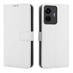 Funda de Cuero Cartera con Soporte Carcasa BY1 para Vivo Y77 5G Blanco