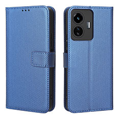 Funda de Cuero Cartera con Soporte Carcasa BY1 para Vivo Y77e t1 Azul